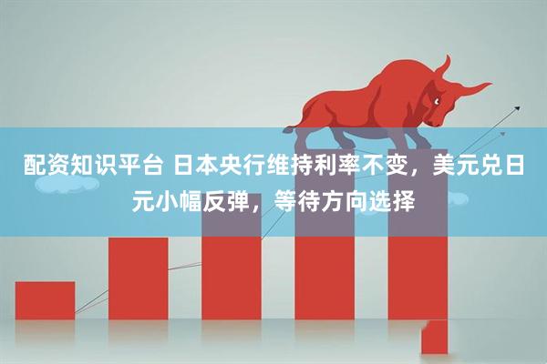 配资知识平台 日本央行维持利率不变，美元兑日元小幅反弹，等待方向选择